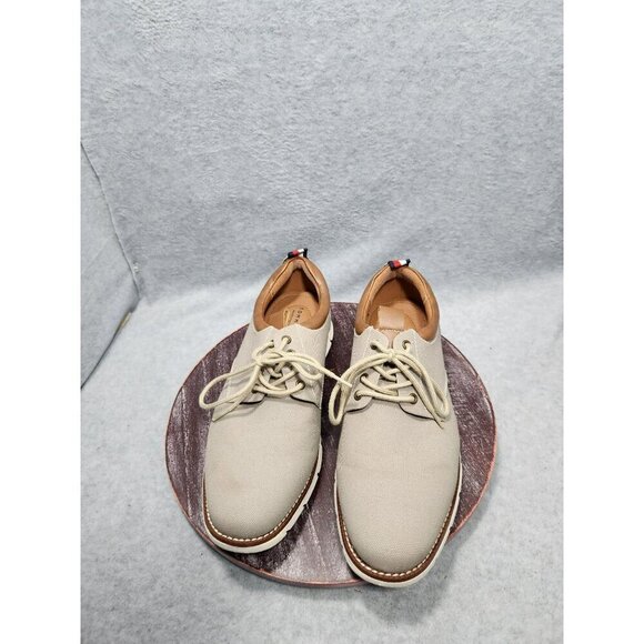 Tommy Hilfiger Mens Tan Canvas & Leather Casual Sneakers - Picture 2 of 10